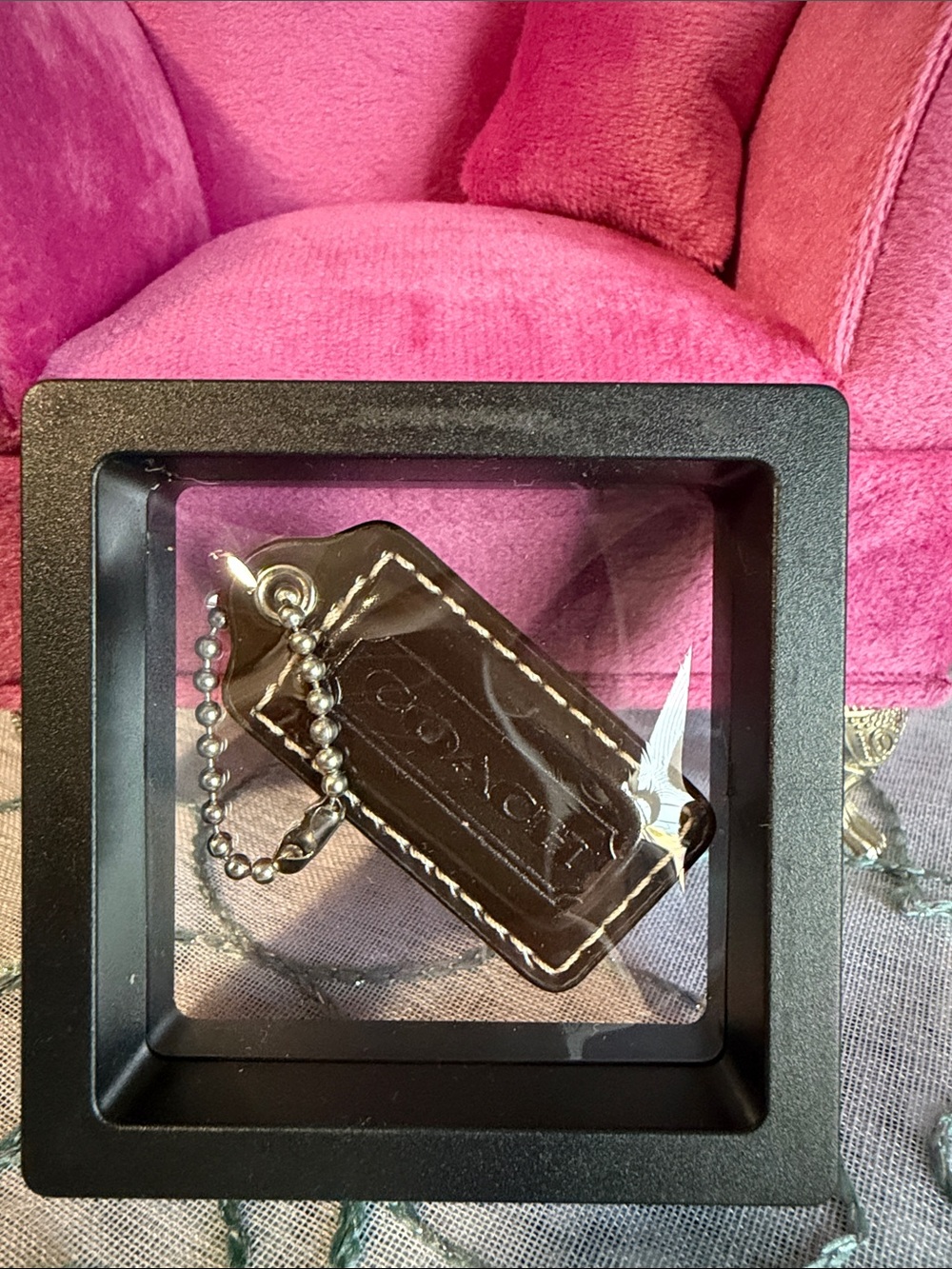 COACH Dark Patent Leather Hang Tag